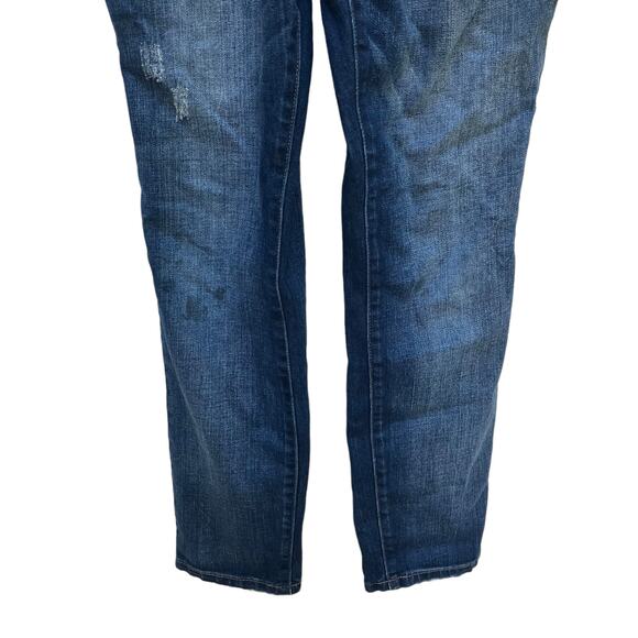 Free People Denim Overalls Sz 27 Blue Distressed Open Back Casual Boho Utility - Picture 5 of 16